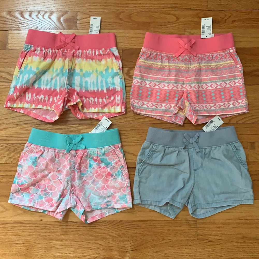 Children’s Place girls shorts, NWT, 4 pairs size 6